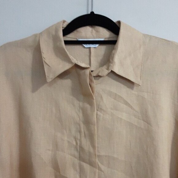 Vintage The primary linen maxi dress khakis button down women 10 vacation casual - Picture 2 of 11